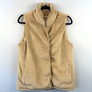 Dylan Sherpa Lined Tan Vest with Pockets Size S
